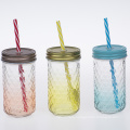 glass juice cups glass bottle for drinks   colorful  galss cups  juice jar